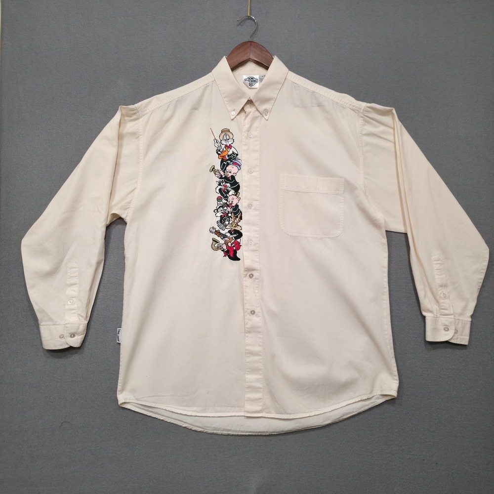 Acme Clothing Men's Long‎ Sleeve Button Up Cartoon Shirt Size L/XL